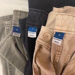 Size 12 bundle of 3 Old Navy pants multiple colors